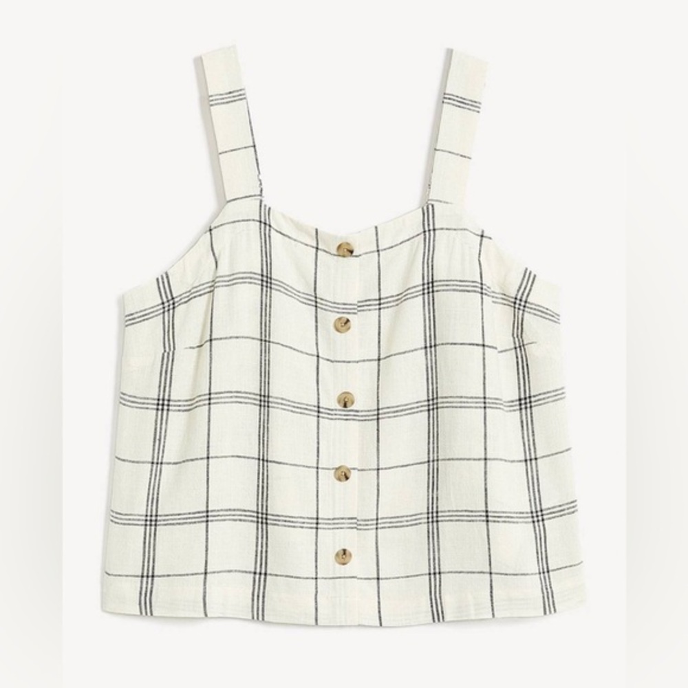 NWT Penningtons Penn Linen Blend Blouse | 5X | Plaid